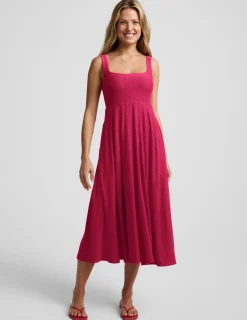 Featherweight At The Ready Square Neck Midi Dress