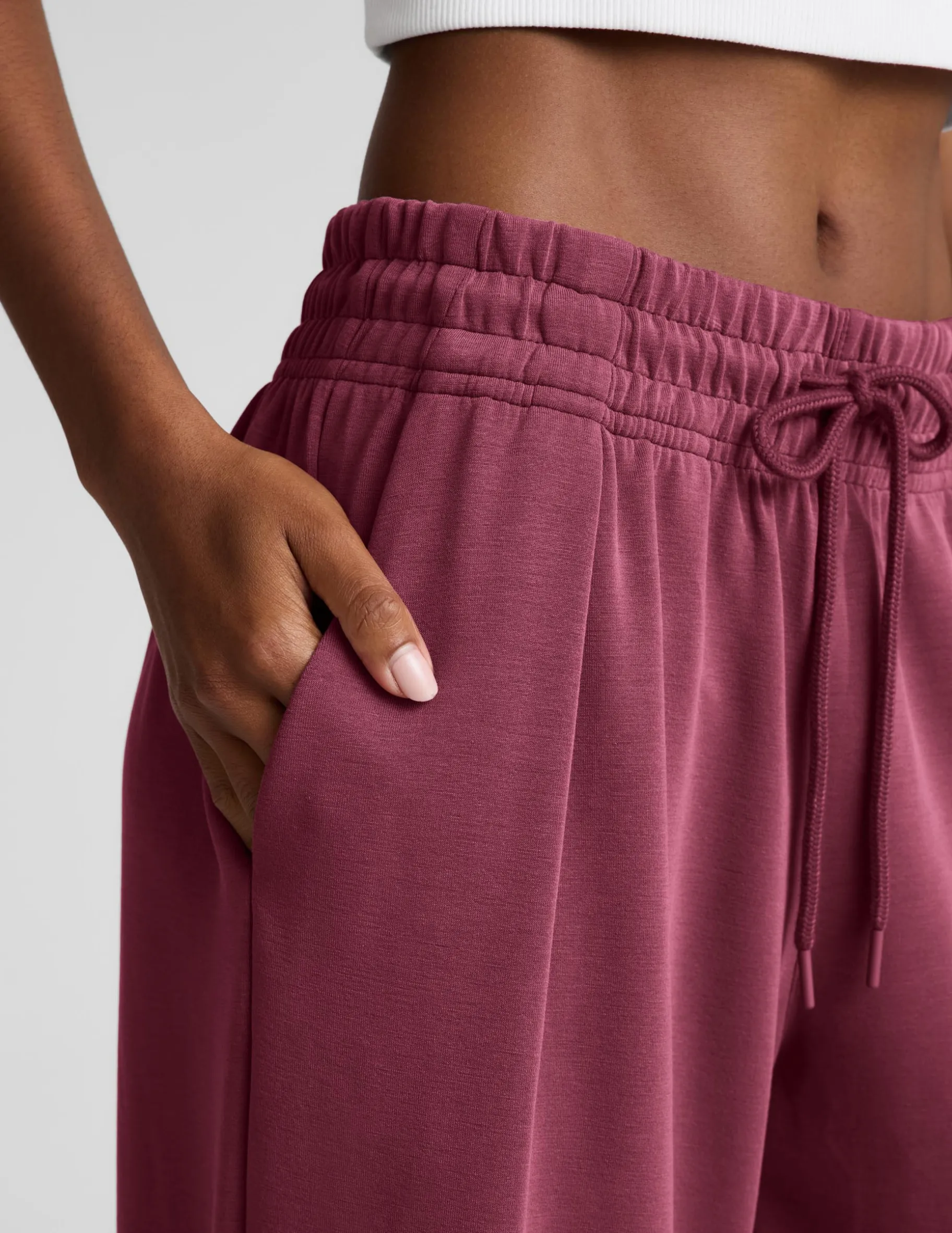 Luxe Sandwash Double Knit Wide Leg Pant