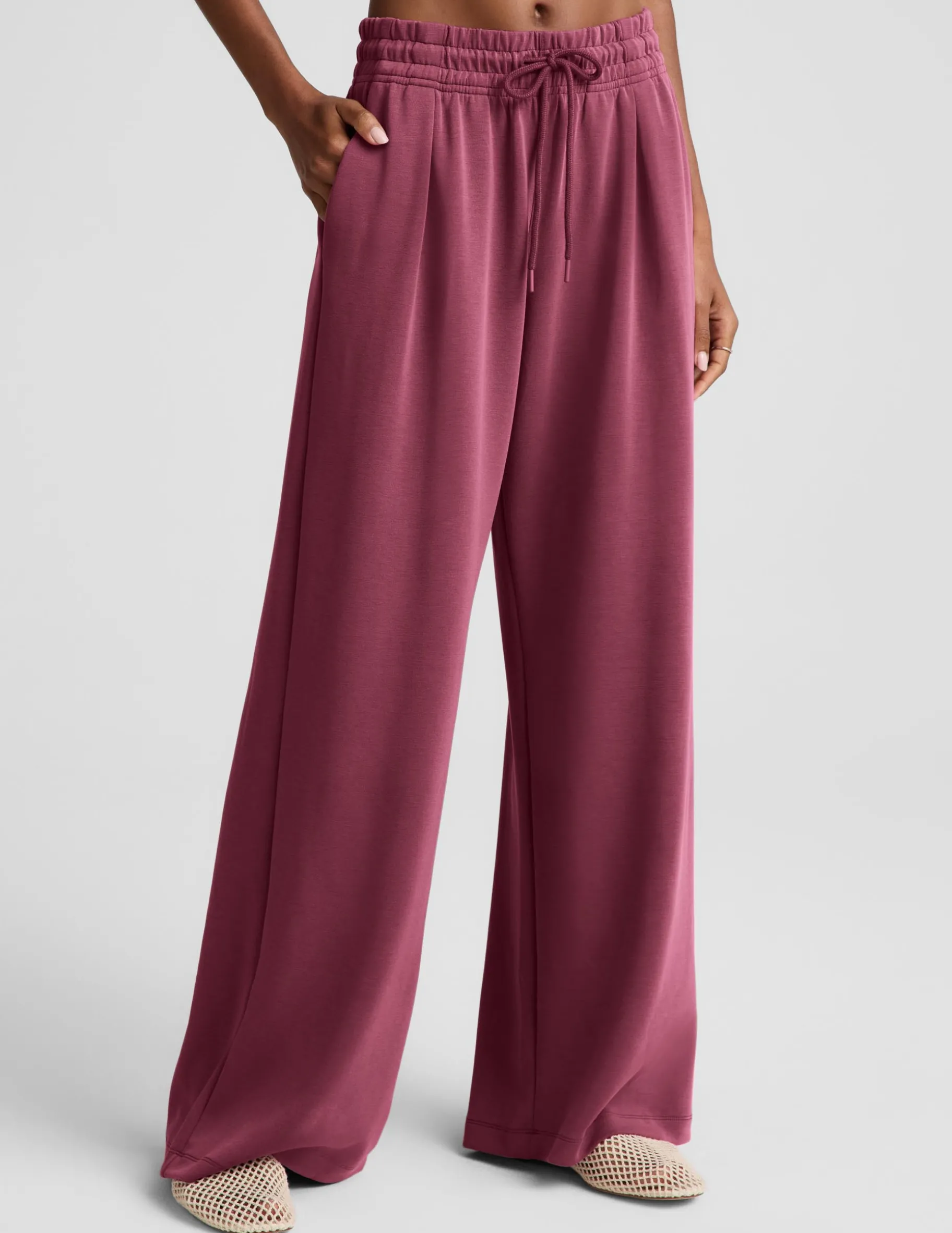 Luxe Sandwash Double Knit Wide Leg Pant