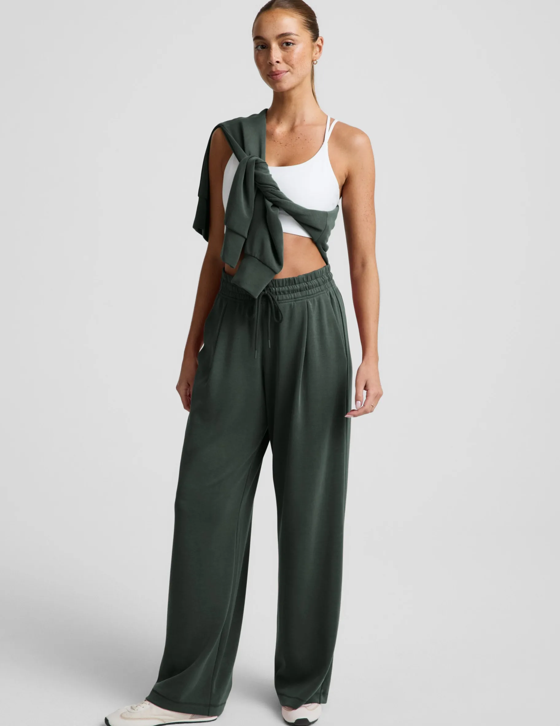 Luxe Sandwash Double Knit Wide Leg Pant