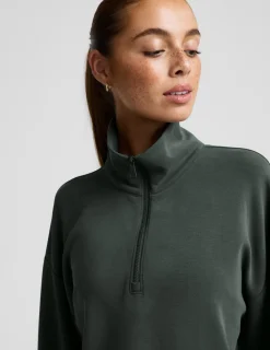 Luxe Sandwash Half Zip Pullover