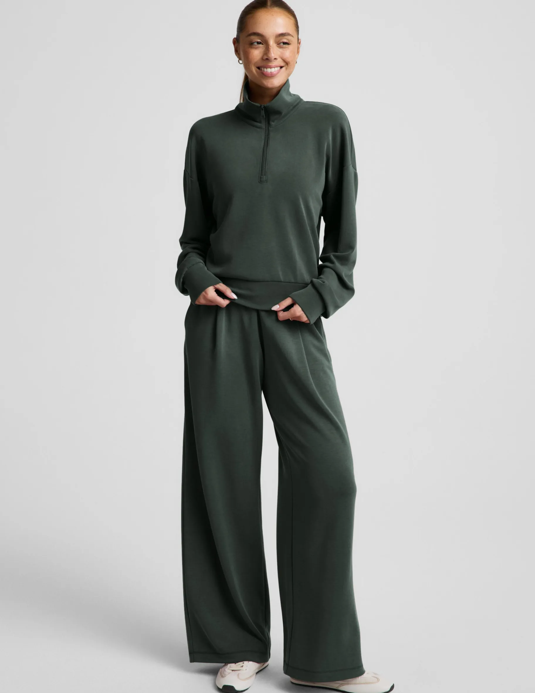 Luxe Sandwash Half Zip Pullover