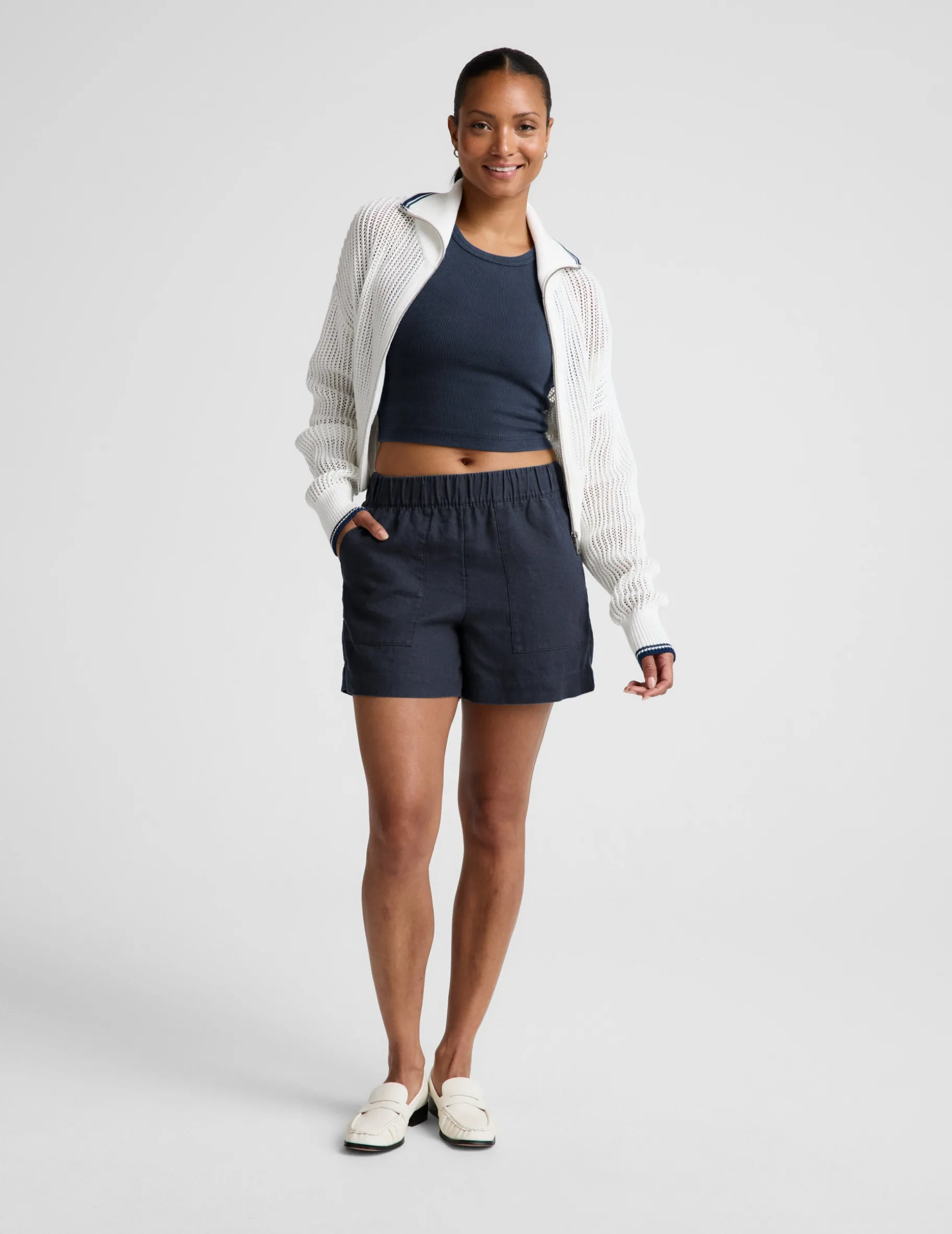 On Repeat Rib High Neck Cropped Tank