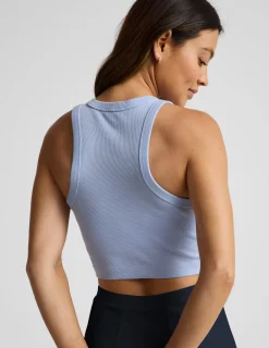 On Repeat Rib High Neck Cropped Tank