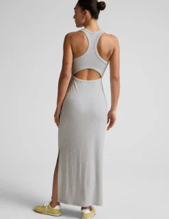 Ribbed High Neck Maxi Dress