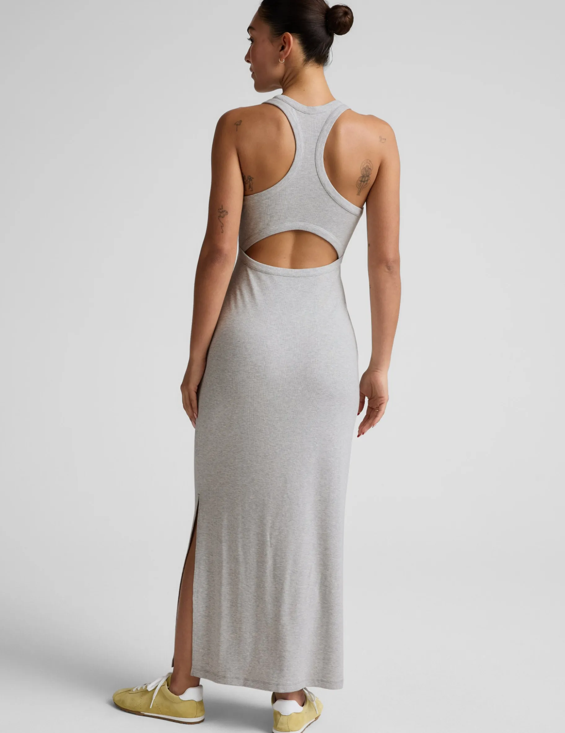 Ribbed High Neck Maxi Dress
