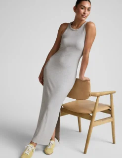 Ribbed High Neck Maxi Dress