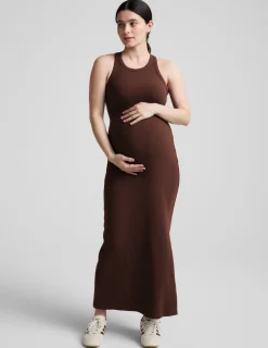 Ribbed High Neck Maxi Dress