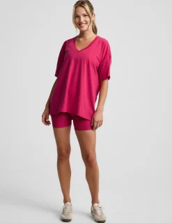 SoftKnit Better Than Ever Oversized V-Neck Cotton Tee