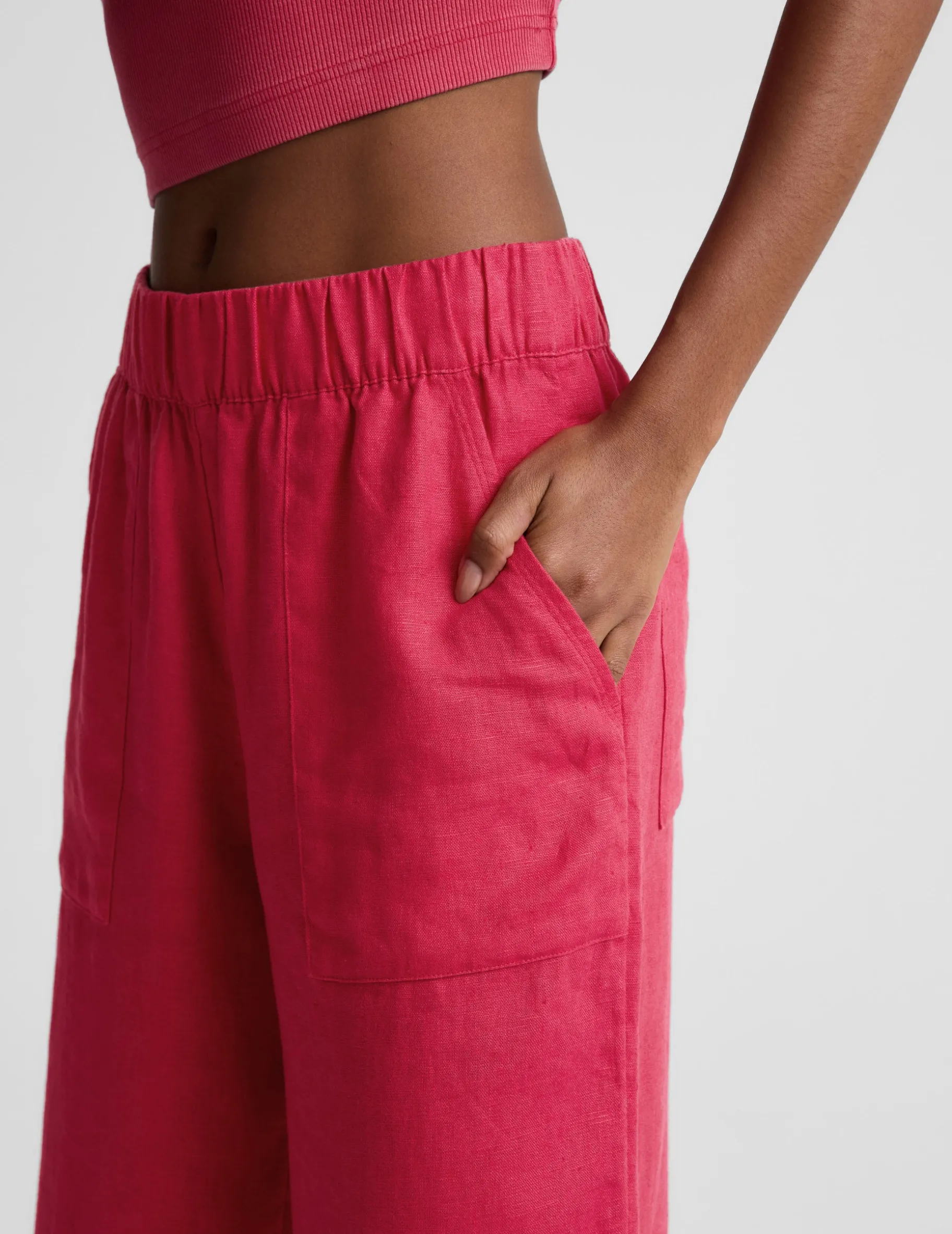SoftWash Linen Easy Wide Leg Pant 29"