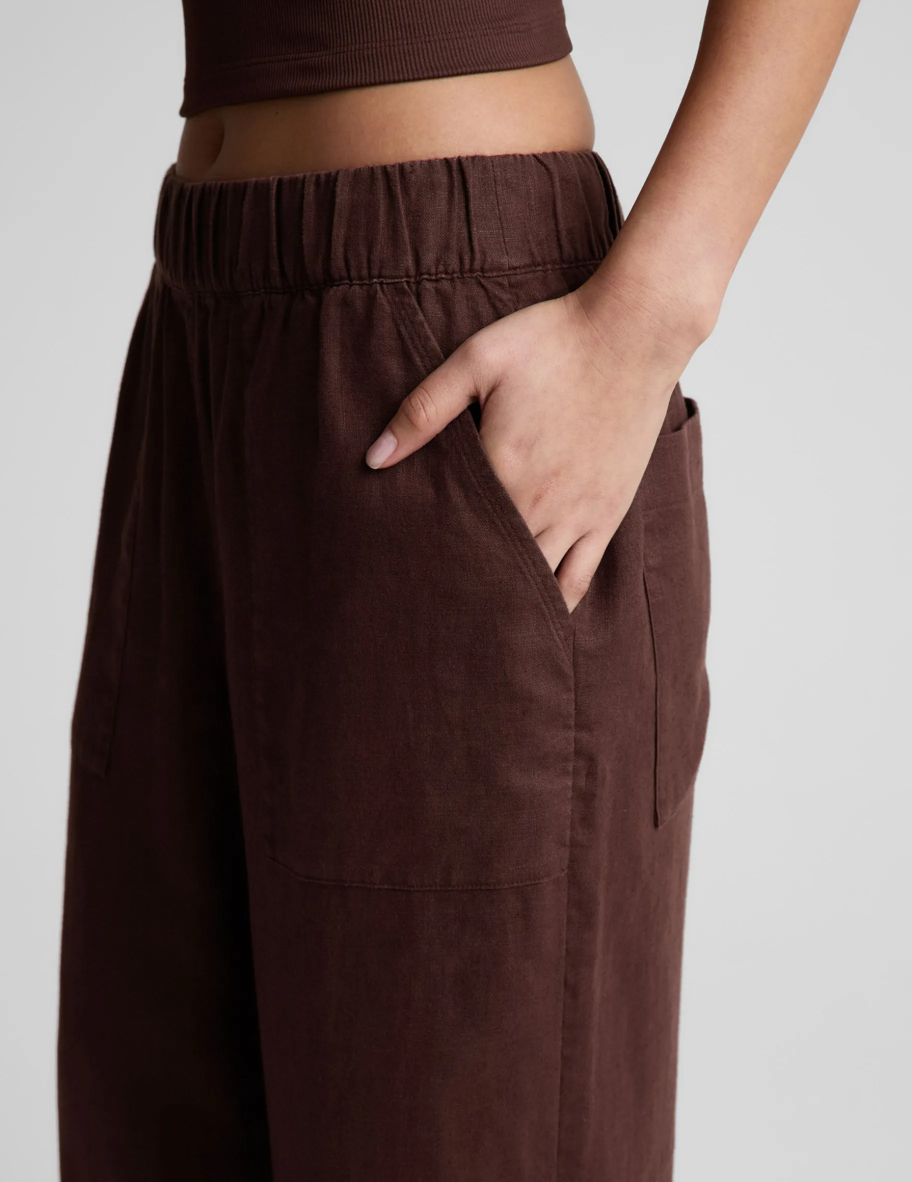 SoftWash Linen Easy Wide Leg Pant 31"