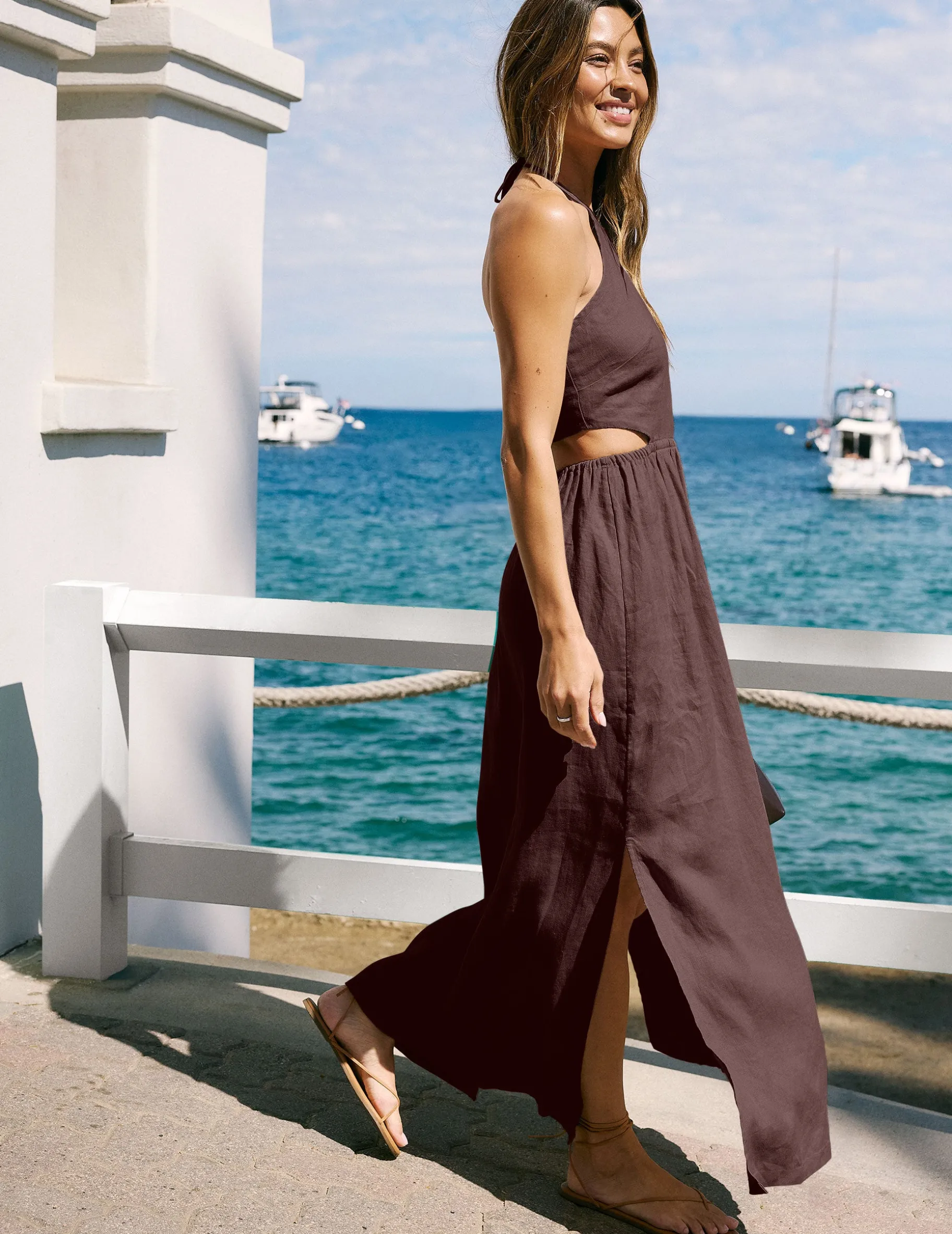 SoftWash Linen Halter Dress