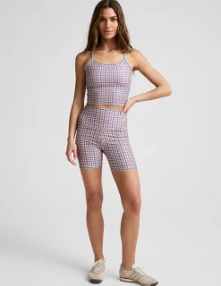 Sunwashed Gingham SoftMark Keep Pace Biker Short