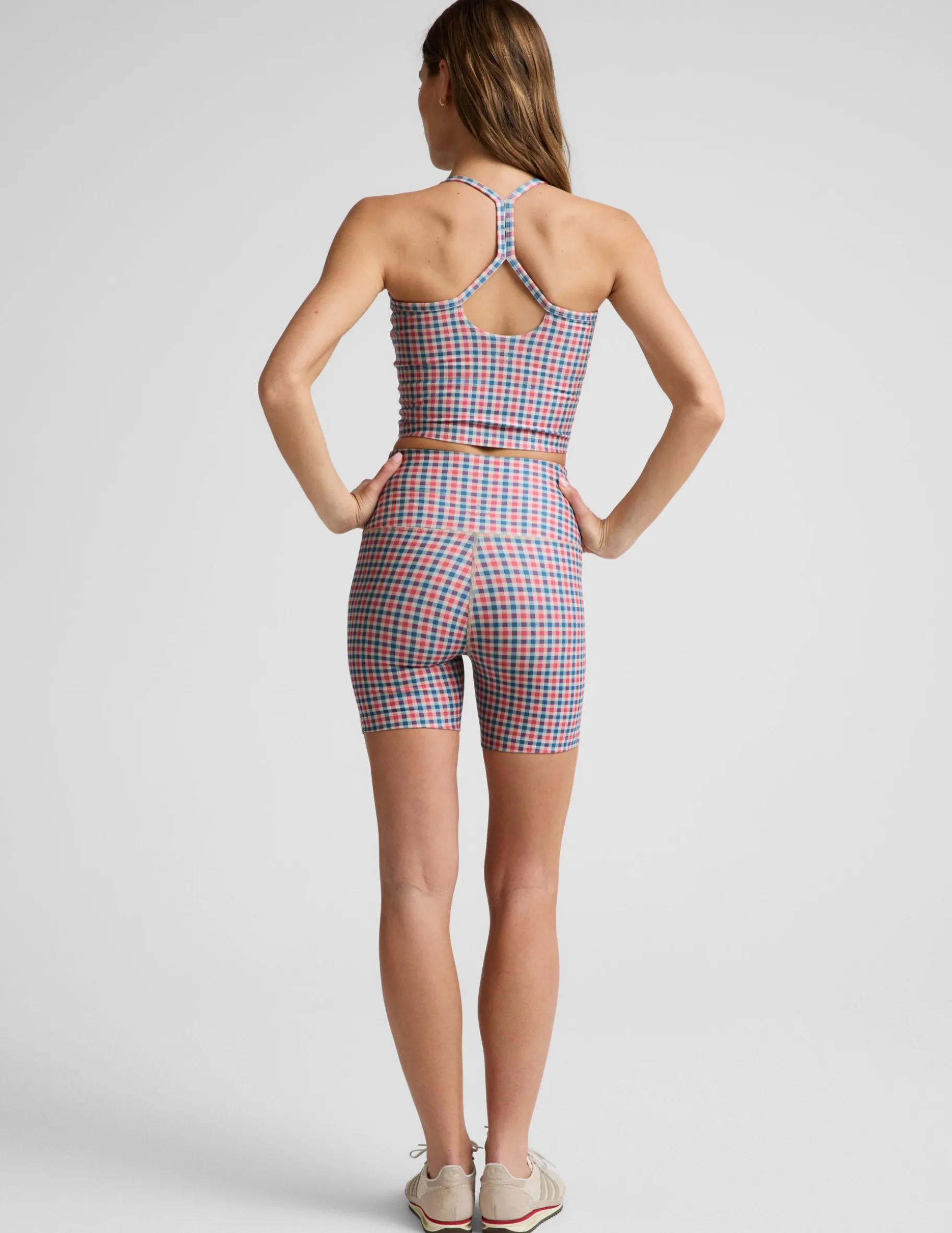 Sunwashed Gingham SoftMark Keep Pace Biker Short